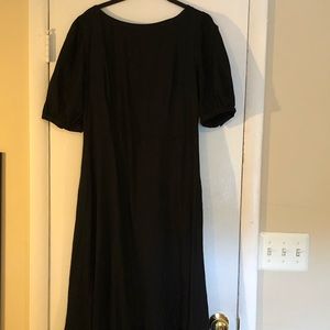 Black Linen MIDI Dress